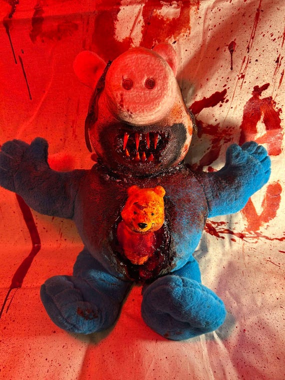 Oso De Peluche Herido De Terror Con Colgante Gótico – Muñeco Sangriento De 30 Cm Con Detalles Realistas, Decoración Embrujada Para Halloween Y Coleccionistas De Terror