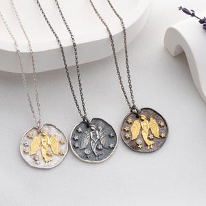 Collana con costellazione della Vergine, gioielli con segno zodiacale, ciondolo astrologico minimalista in argento, regalo di compleanno per la Vergine immagine 1