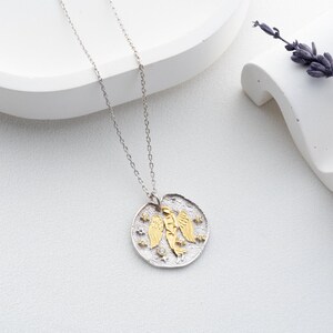 Collana con costellazione della Vergine, gioielli con segno zodiacale, ciondolo astrologico minimalista in argento, regalo di compleanno per la Vergine Gold - Silver