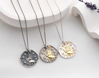 Leo Constellation Necklace, Zodiac Sign Jewelry, Minimal Silver Astrology Pendant, Birthday Gift for Leo