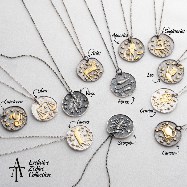 Collana con costellazione della Vergine, gioielli con segno zodiacale, ciondolo astrologico minimalista in argento, regalo di compleanno per la Vergine immagine 8