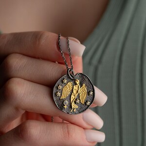 Collana con costellazione della Vergine, gioielli con segno zodiacale, ciondolo astrologico minimalista in argento, regalo di compleanno per la Vergine immagine 3