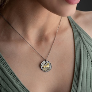 Aries Zodiac Necklace • 925 Sterling Silver • Gold-Plated Astrology Pendant • Ram Horoscope Jewelry • Aries Gift for Her