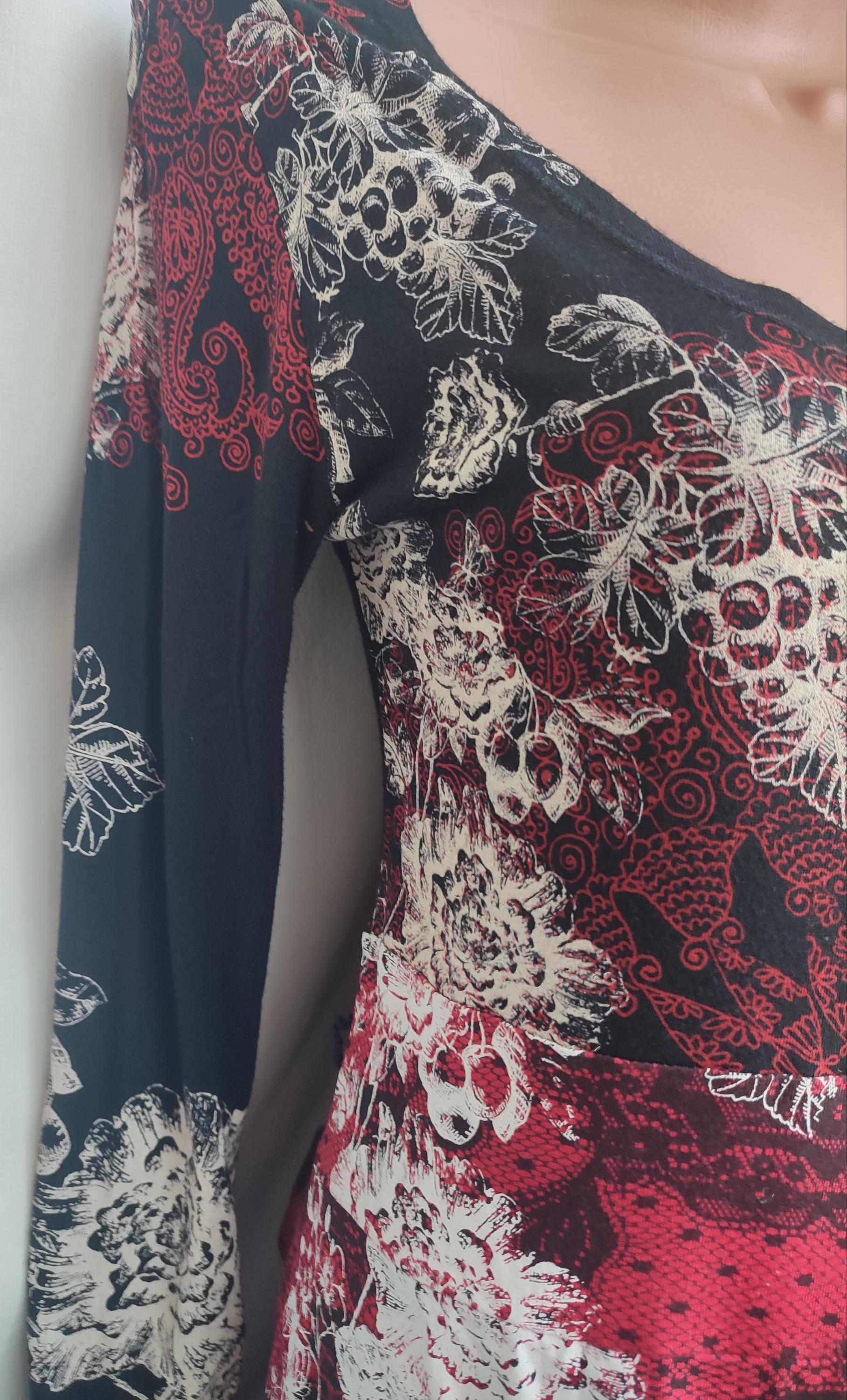 Robe Desigual Gris Foncé Manches 3/4 Taille 38 - Occasion Très Bon état