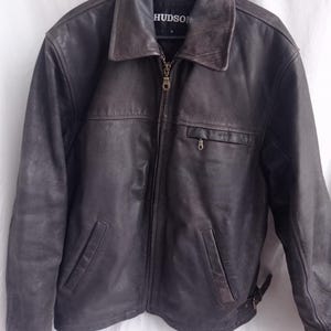 Veste de sport en cuir marron pour hommes Hudson