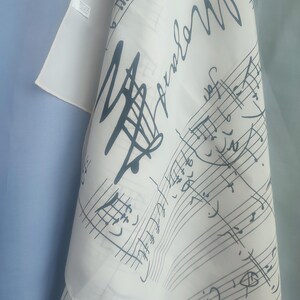 silk square ivory headscarf, the handwritten notes to "Eine Kleine Nachtmusik" by WOLFGANG AMADEUS MOZART