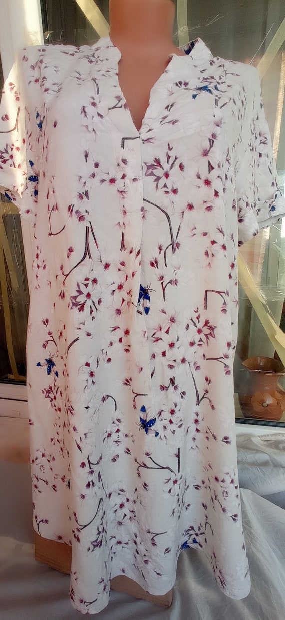 Anna Glover for H M floral bug print tunic dress sz US8 casual viscose