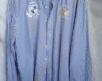 LA MARTINA Chemise à manches longues Dames T 38 bleu style mode des