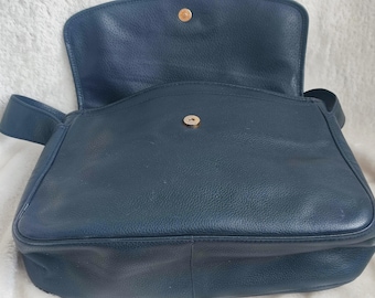 vintage Longchamp  dark navy leather shoulder bag