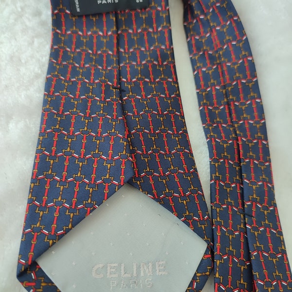 CELINE PARIS man's tie ,silk , made in Spain, vintage