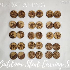 Mountain Earring SVG Bundle: Outdoor Laser Cut Files (Digital Download)