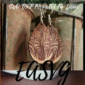 Zebra Earrings, Laser Cut File, Glowforge, Laser Cut Earring, X-Tool Earring, Earring Cut File, Laser Earring
