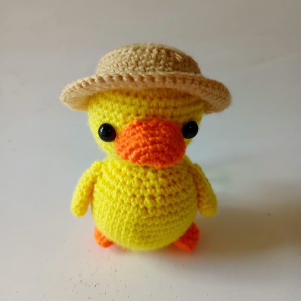 Cute Duck With Hat Plush Crochet Pattern, Little Duck Pattern, Cute Duck Amigurumi Pattern, Crochet Animal, Crochet Pattern Amigurumi
