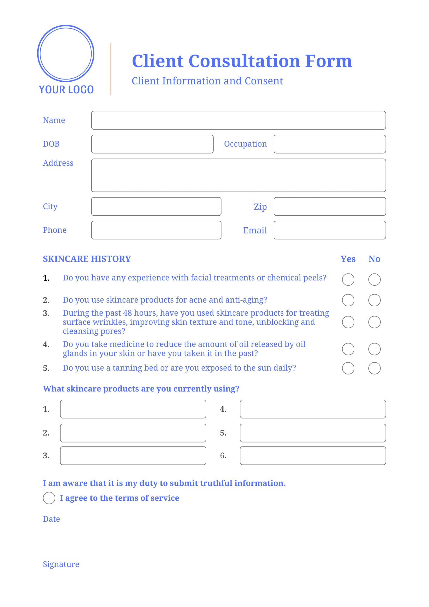 Client Consultation Form - Etsy