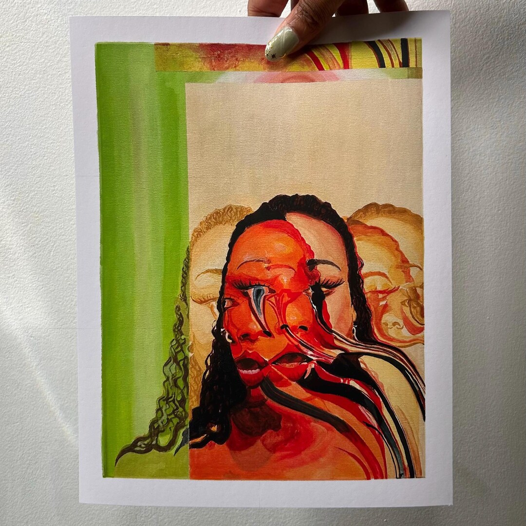 Slipping, 2024 - Fine Art Print of Original Acrylic Painting by Alsa St ...