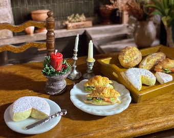 Bread, Brie, and Croissants - 1:12 Scale Miniatures