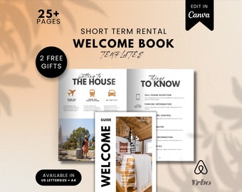 Airbnb Short Term Welcome Book Template, Airbnb House Editable Guide Canva, Airbnb Guide Book, VRBO Canva Template, House Manual Template