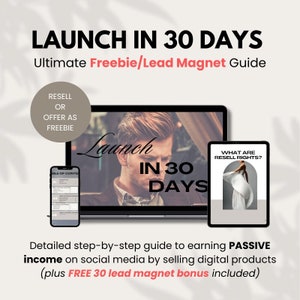 Launch In 30 Days Marketing Guide Bundle With Master Resell Rights MRR & Private Label Rights, Digital Marketing PLR, Done For You Product image 1