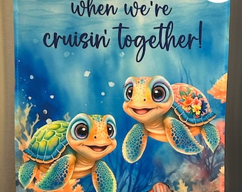 Life is Better When We’re Cruisin’ Together Flag Sign | Personalized Cruise Cabin Door Sign | Banner for Cruise Cabin Door