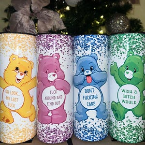 Swear Bear Tumblers - 20 ounce Stainless Steel Tumbler w/Lid and Straw