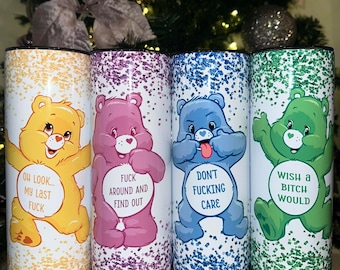 Swear Bear Tumblers - 20 ounce Stainless Steel Tumbler w/Lid and Straw