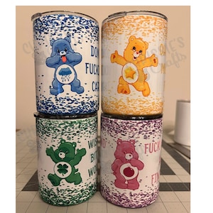 Swear Bear Tumblers - 10 ounce Stainless Steel Tumbler w/Lid and Straw