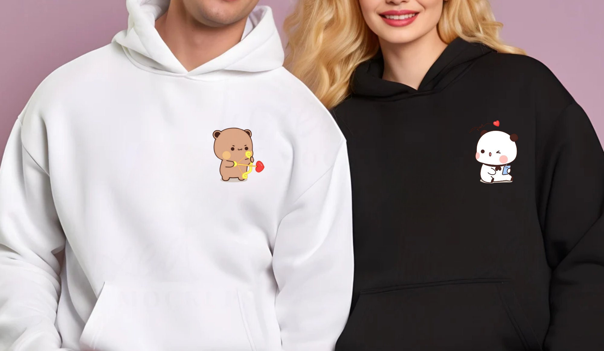 Bunny Ears Print Couples Hoodie  Cute Couples Clothes – SubtleKawaii