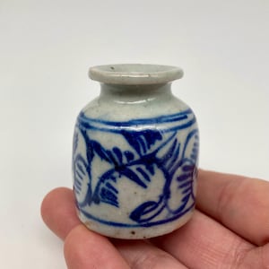 Chinese Blue and White Porcelain Water Pot, 5cm, Qing Dynasty, 19th Century