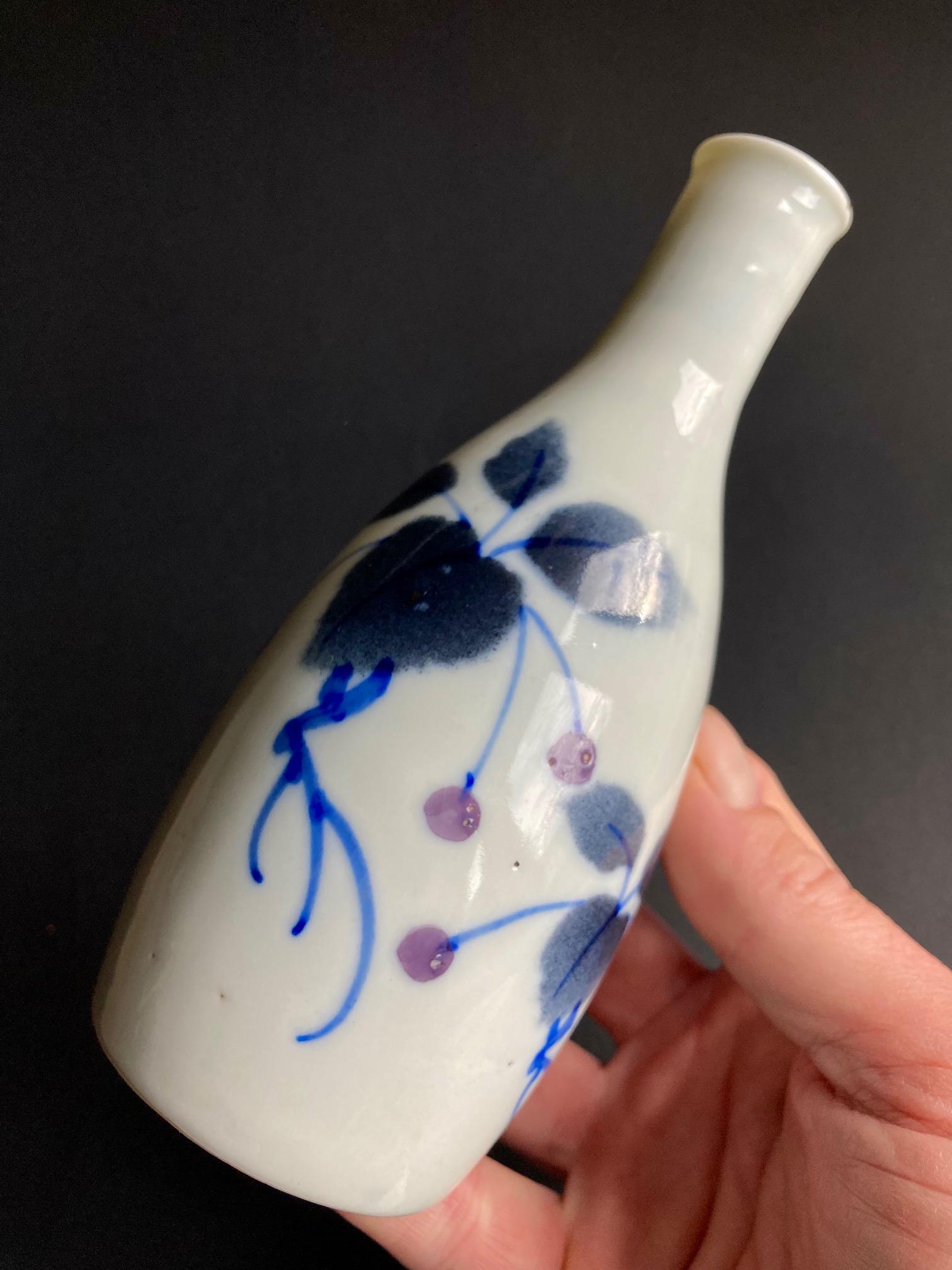 Antique Japanese Arita Porcelain Sake Bottle | Circa 1900 Hand