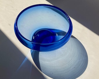 Cuenco de vidrio azul de Alemania Occidental - Óxido de cobre - Ingridglas, c.1960 - Decoración - Arte.