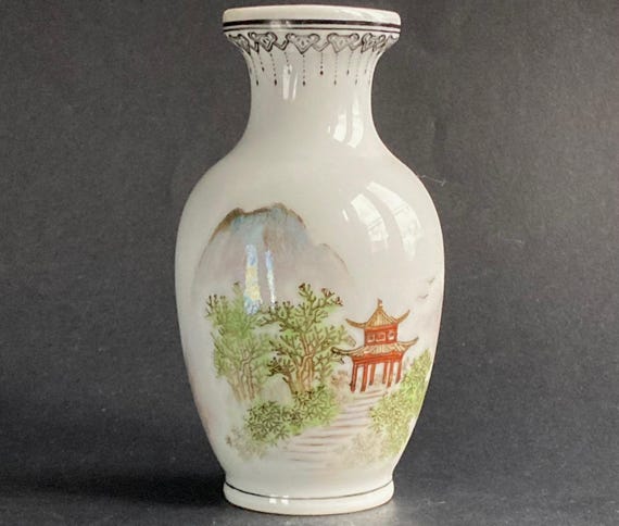 中国粉彩磁器花瓶 – 書道 – 20世紀 - Etsy 日本