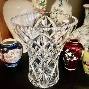 アンティーク鉛クリスタル花瓶 – ポーランド、1920年代のアートガラス