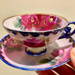 Beautiful Antique Japanese Teacup & Saucer - Nippon Era c.1891-1921 - Home Decor - Gift for Her - Asian Art - Collectable Teacups - Rare.