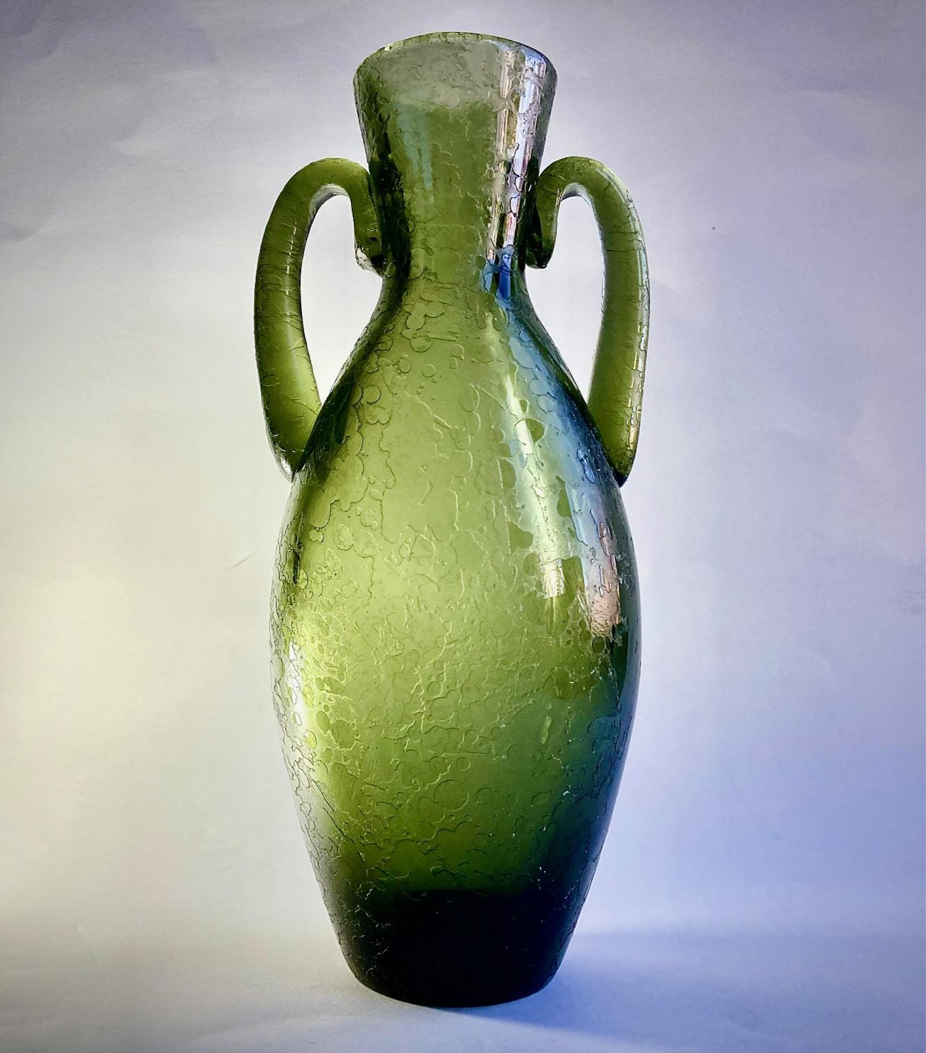 Archimede Seguso Murano Glass Amphora Vase, 23cm, 20th Century