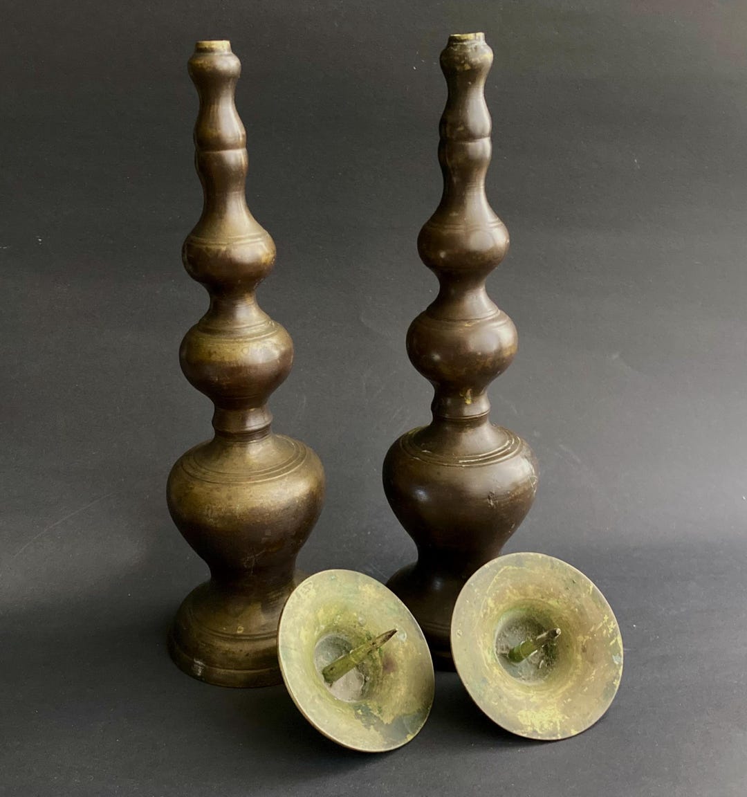 古銅　 燭台 アンティーク ビンテージ 明治時代のアンティーク青銅製燭台（19世紀） - Etsy 日本