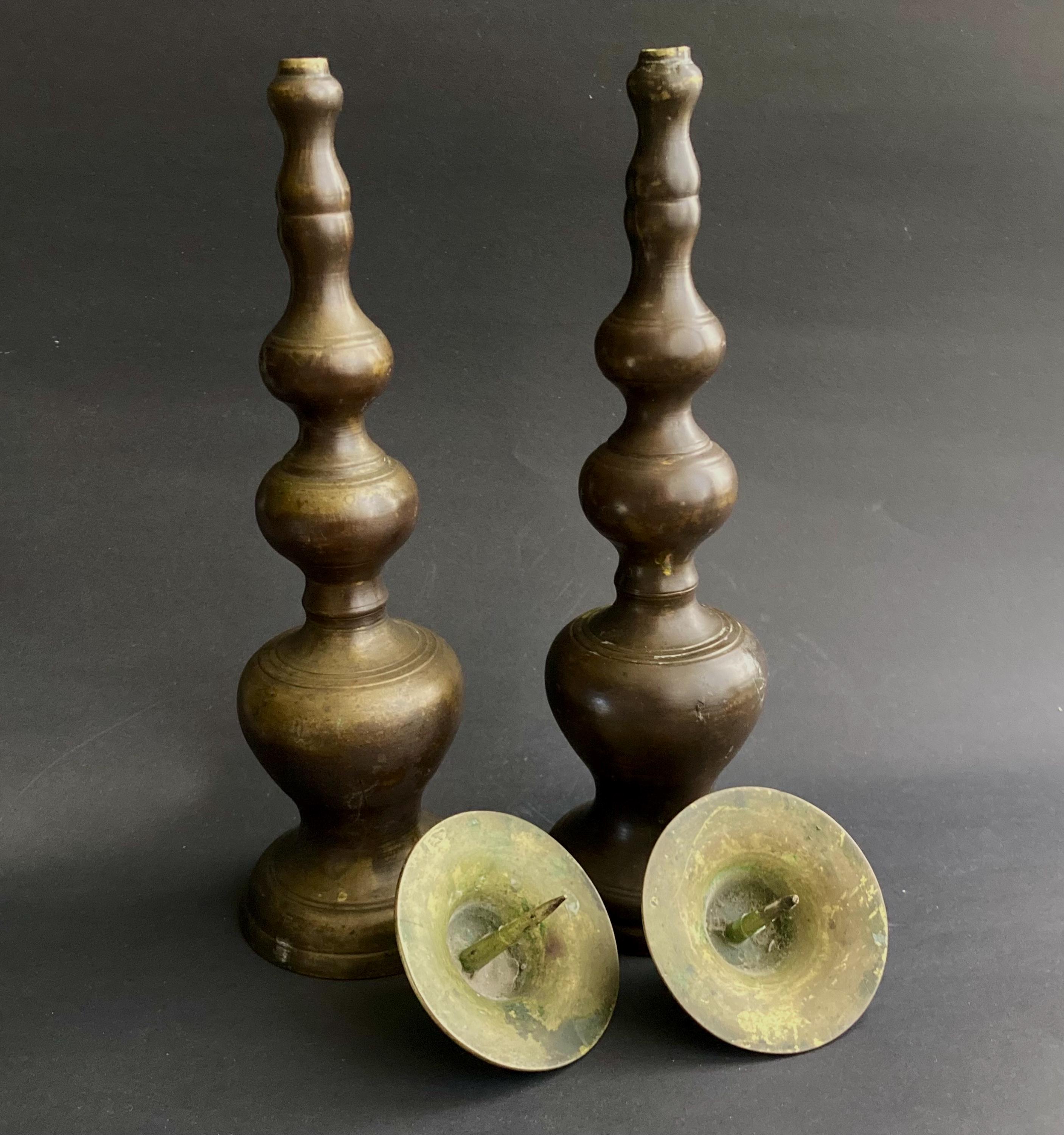 明治時代のアンティーク青銅製燭台（19世紀） - Etsy 日本