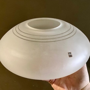 Pukeberg Spheroid Frosted Art Glass Vase - Sweden c.1980&#39;s - Superb Quality & Labeled Condition - 22cm Wide - Home Decor - Art Glass - Gift.