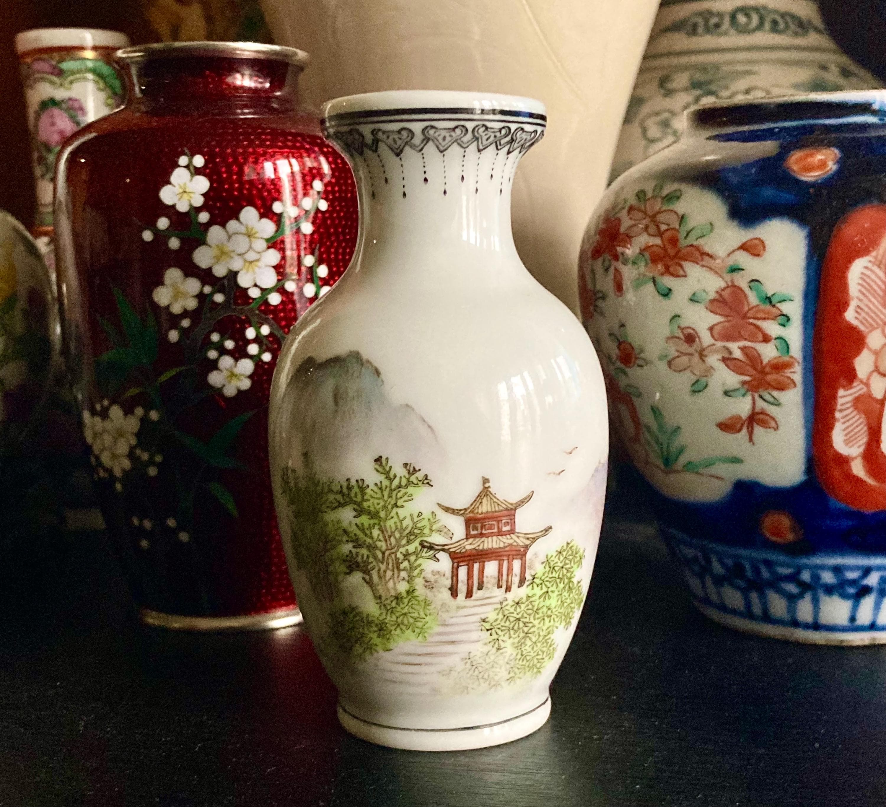 中国粉彩磁器花瓶 – 書道 – 20世紀 - Etsy 日本