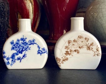 Butelki porcelanowe Arita Ware Fine, 9,5 cm, Japonia, wazon z połowy XX wieku