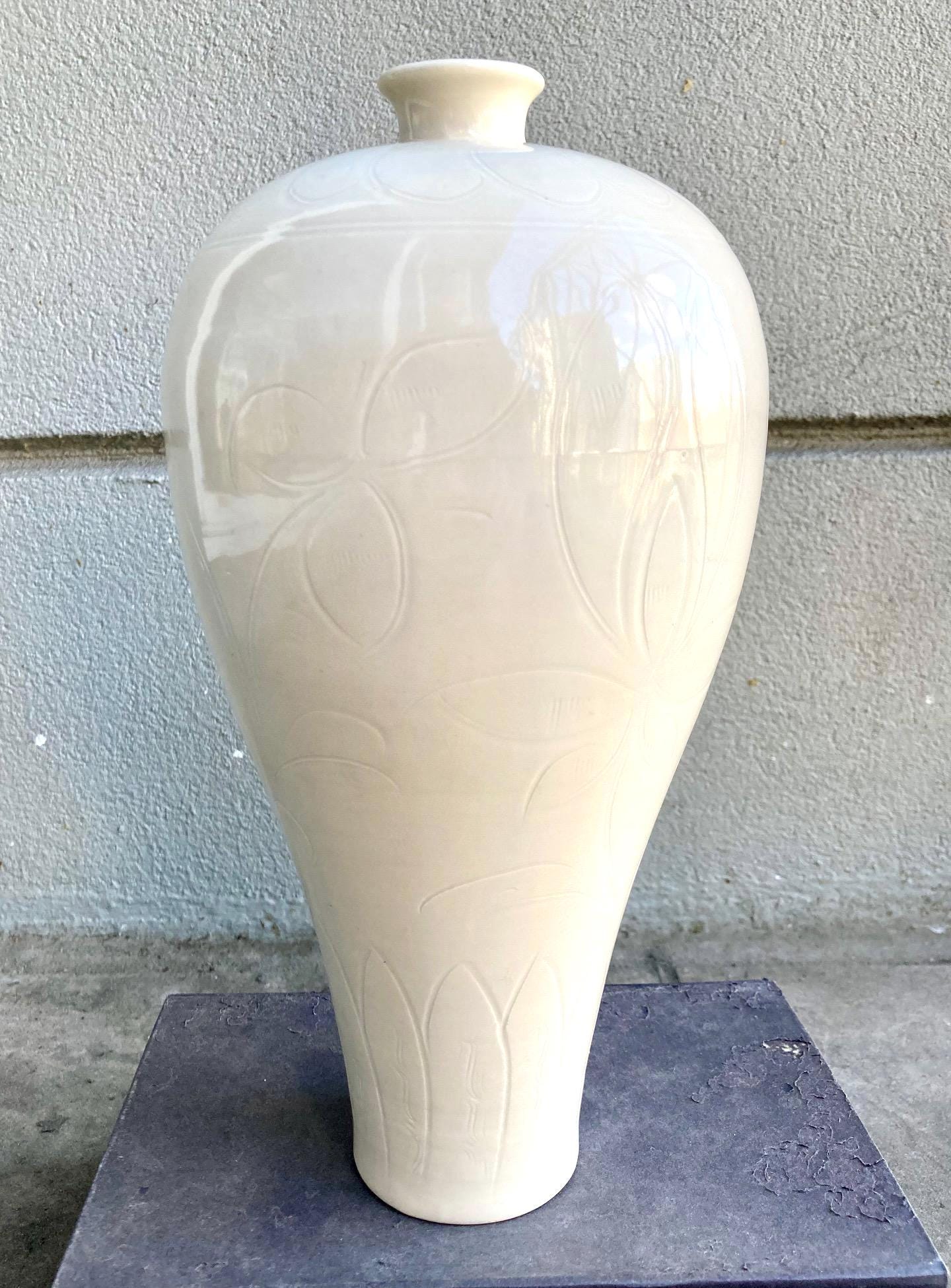 中国定窯磁器梅瓶、高さ27cm、手びねり、20世紀初頭。 - Etsy 日本