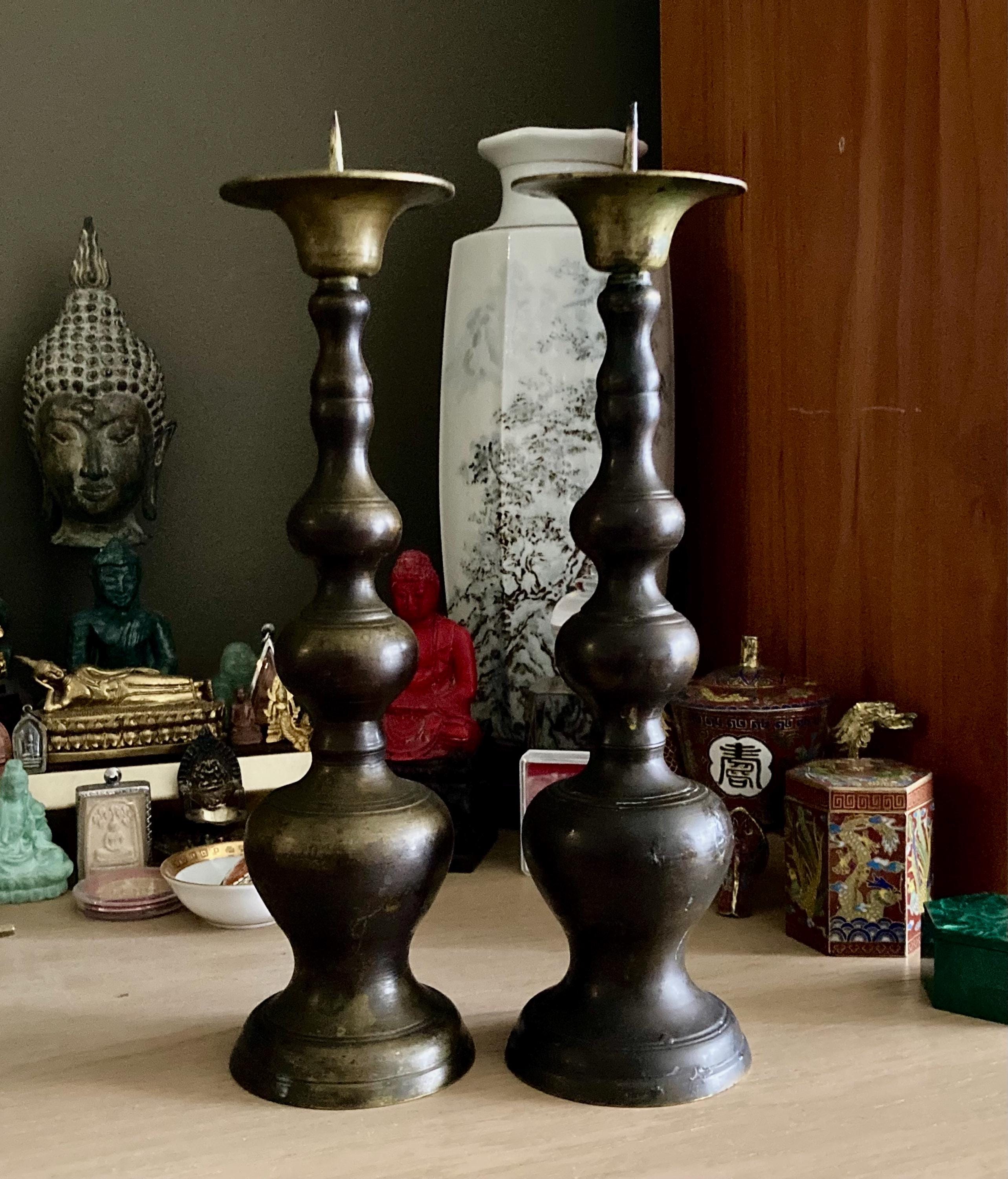 明治時代のアンティーク青銅製燭台（19世紀） - Etsy 日本