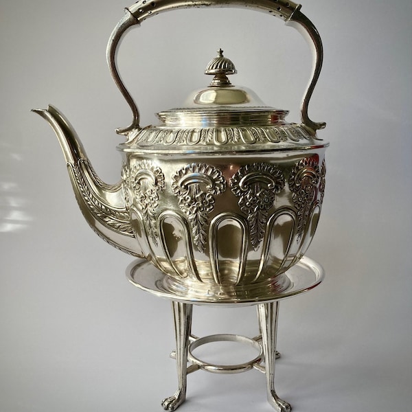 Circa 1920’s - Walker & Hall Silver-Plated Tea Pot, Stand and Burner - Excellent Condition - Sheffield, England.