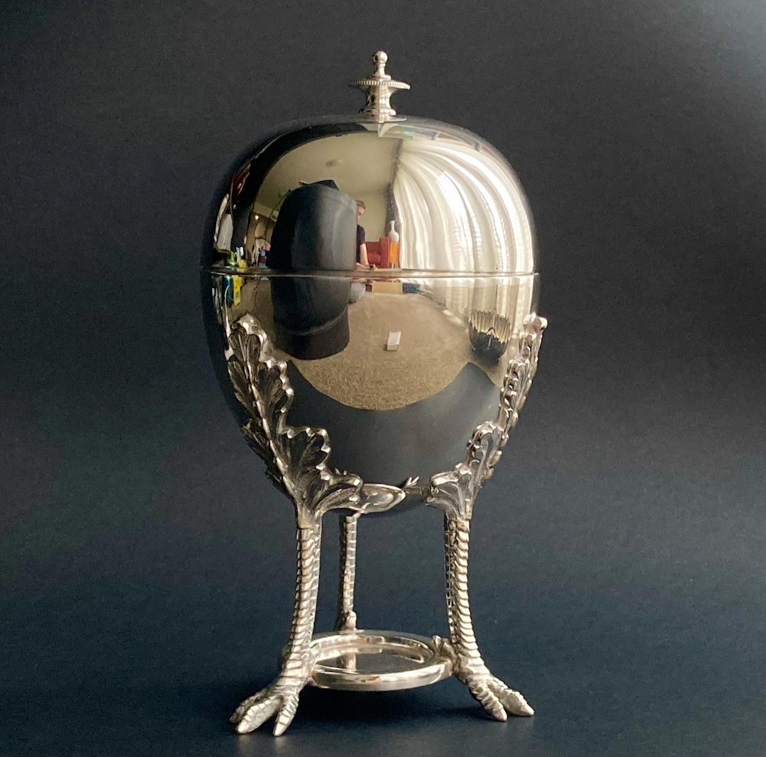 Antique Mappin & Webb Silver-Plated Bird Claw Egg Coddler/Warmer - Early 20th Century