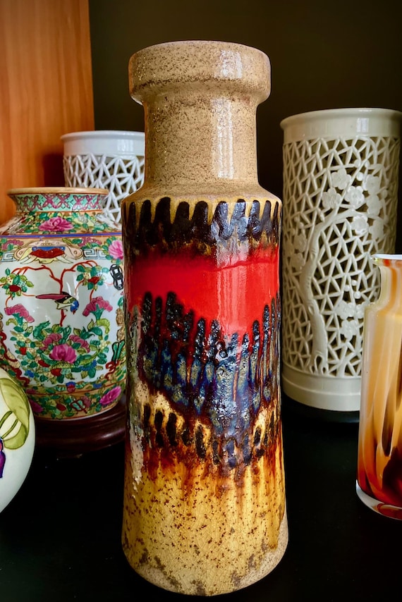 Large West German Pottery Fat Lava Vase - Scheurich