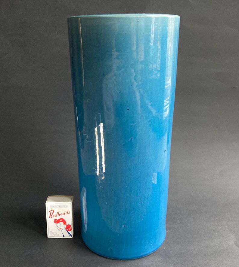 Antique Japanese Awaji Island Pottery Vase, Blue, 29cm, Early 20th ...