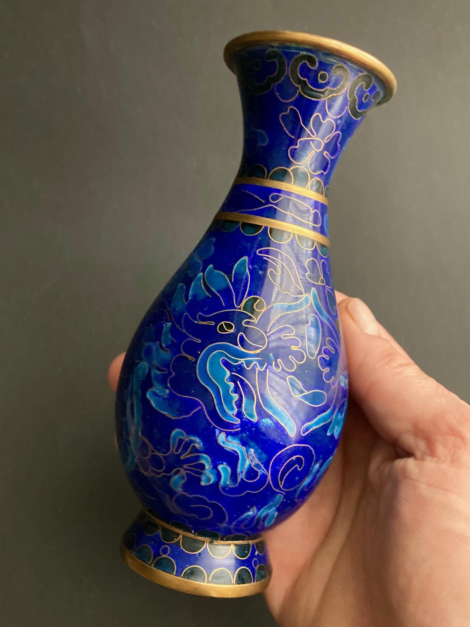 Chinese Blue Dragon Cloisonné Vase – 20th Century. - Etsy 日本