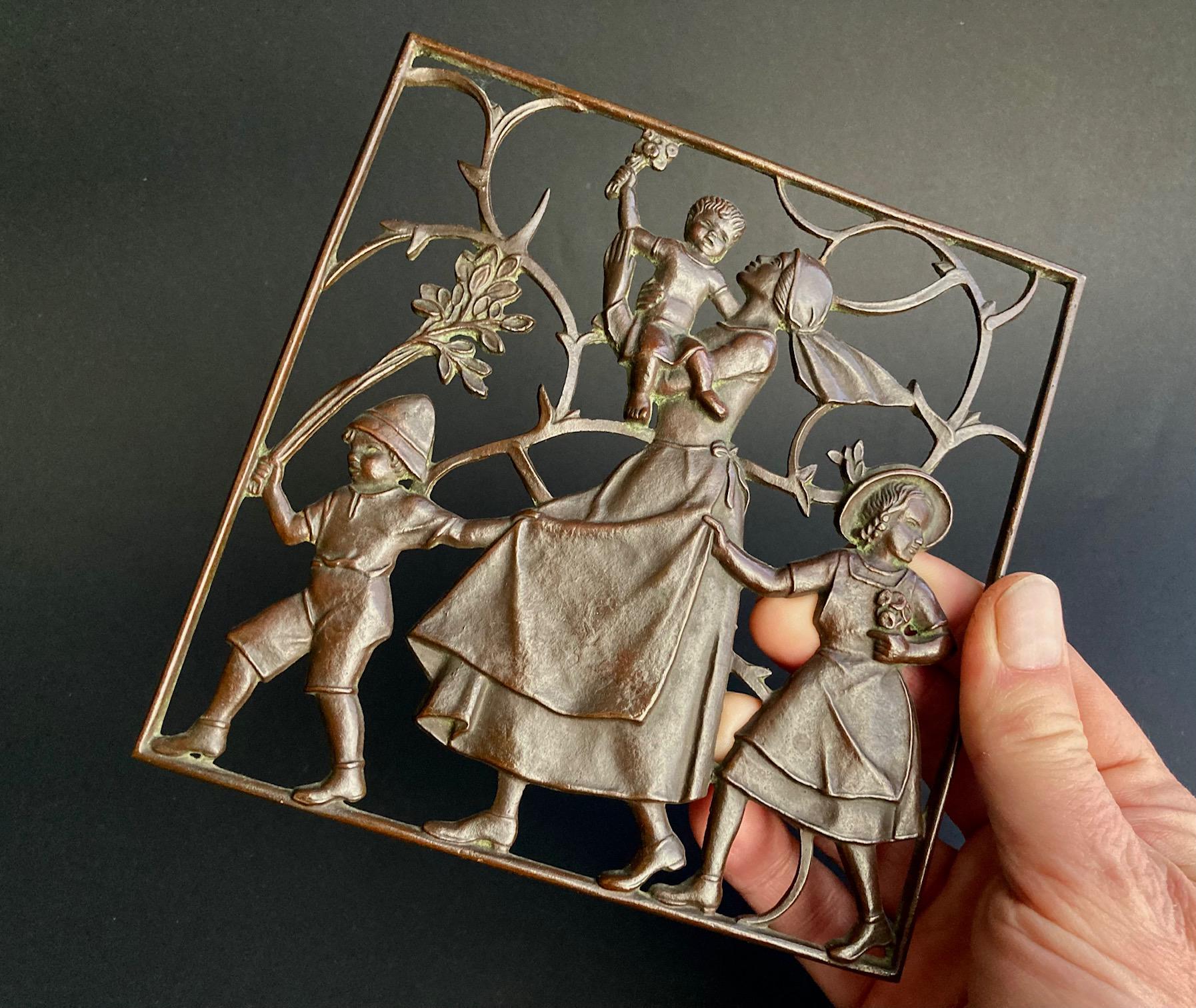 アールデコ様式のブロンズ壁レリーフ、ハインリヒ・モシャゲ