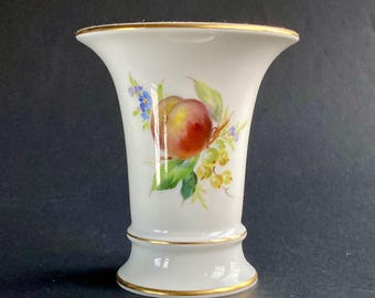 美しい磁器の花瓶 マイセンフルーツ 19世紀ドイツ、ヴィンテージ 