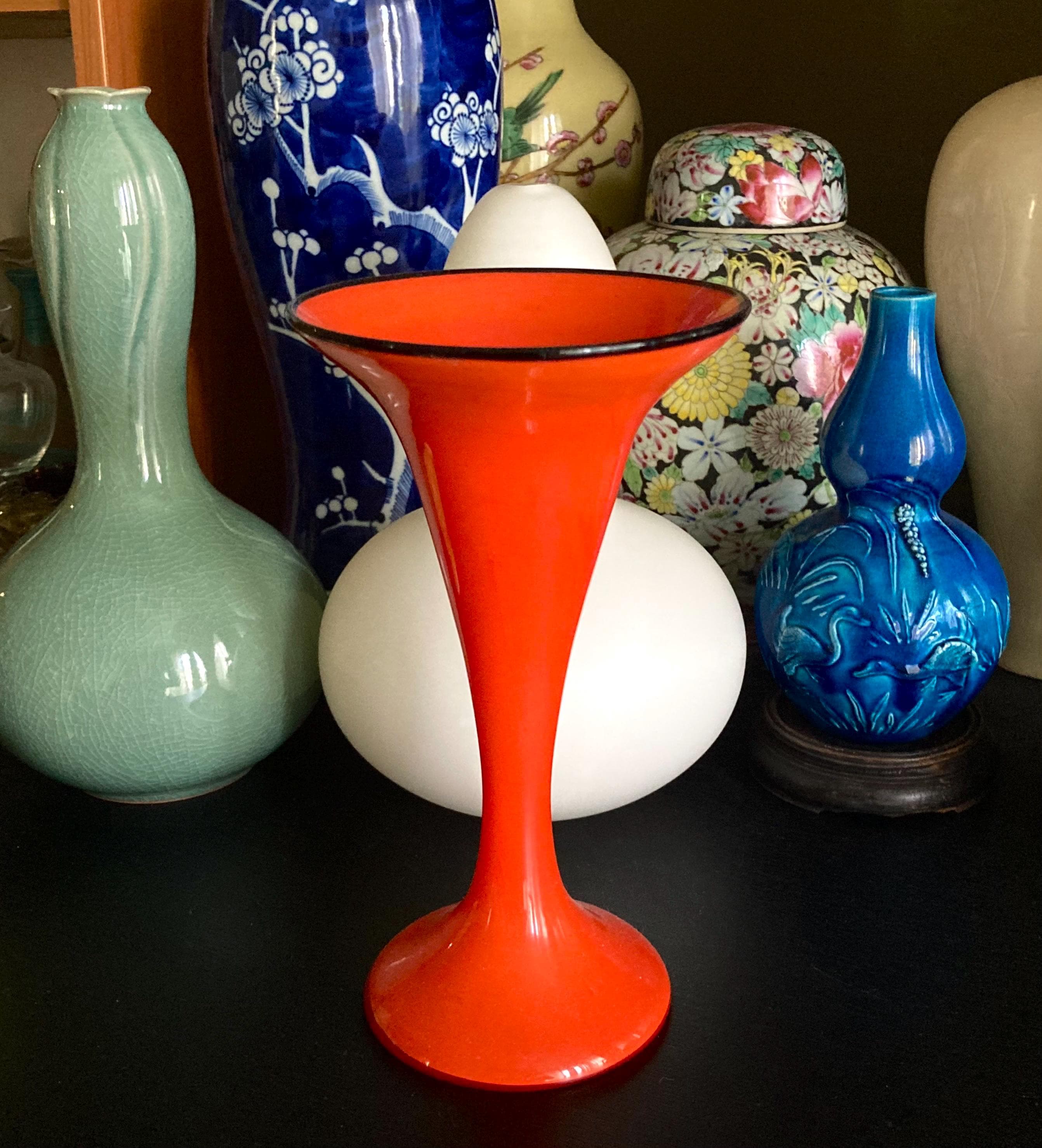 チェコ ヴィンテージ Tango Glass フラワーベース ガラス 花瓶 アールデコ 様式 花器 オブジェ 置物 アートグラス ディスプレイ 93327 Tango glass vase - Etsy 日本
