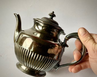 Circa 1890's James Dixon & Sons Teapot - Ornamental Condition - Well Used, Old Repairs - Beautiful Patena.